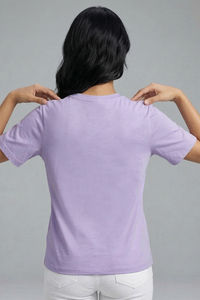 Zivame Mickey Mouse Knit Cotton Loungewear Top - Pastel Lilac — thumbnail 4